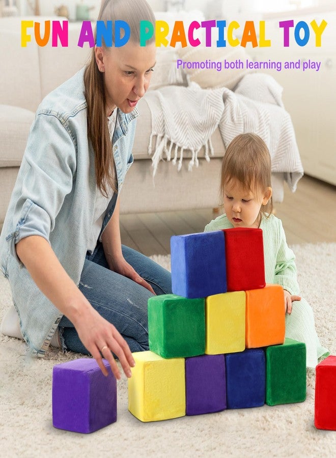 Vercraft 12 Pieces Foam Building Blocks Plush Colorful Foam Stacking Building Blocks Soft Giant Fun Throwing Toys for Birthday Learning Gift - Image 5